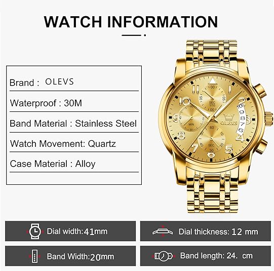 OLEVS Men Multifunction Watch